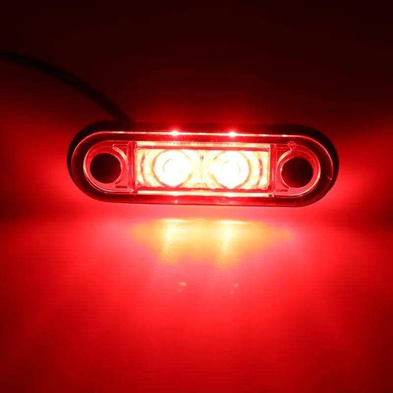 10pcs 12/24V Waterproof LED Side Marker Lights Clearance Rear Tail Brake Indicator Turn Signal Lamps Truck Trailer Tractor Van
