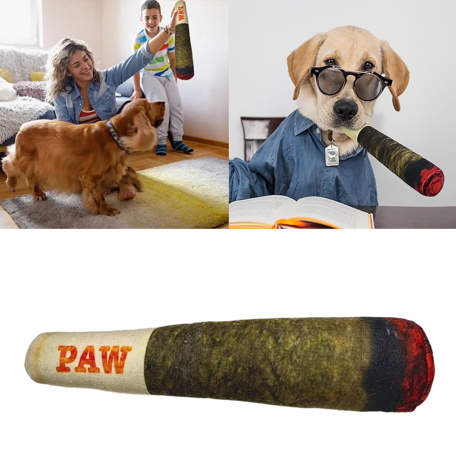 

Dog Simulation Cigar Plush Sound Toy Pet Stick Toy with Sound Plush Squeaky Toys Cool Stuffed Cute Gifts for Dog Birthday One Size