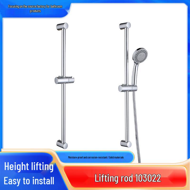 

304 Stainless Steel Shower Set with Adjustable Rod and Shower Head for Hotel or Dormitory Use