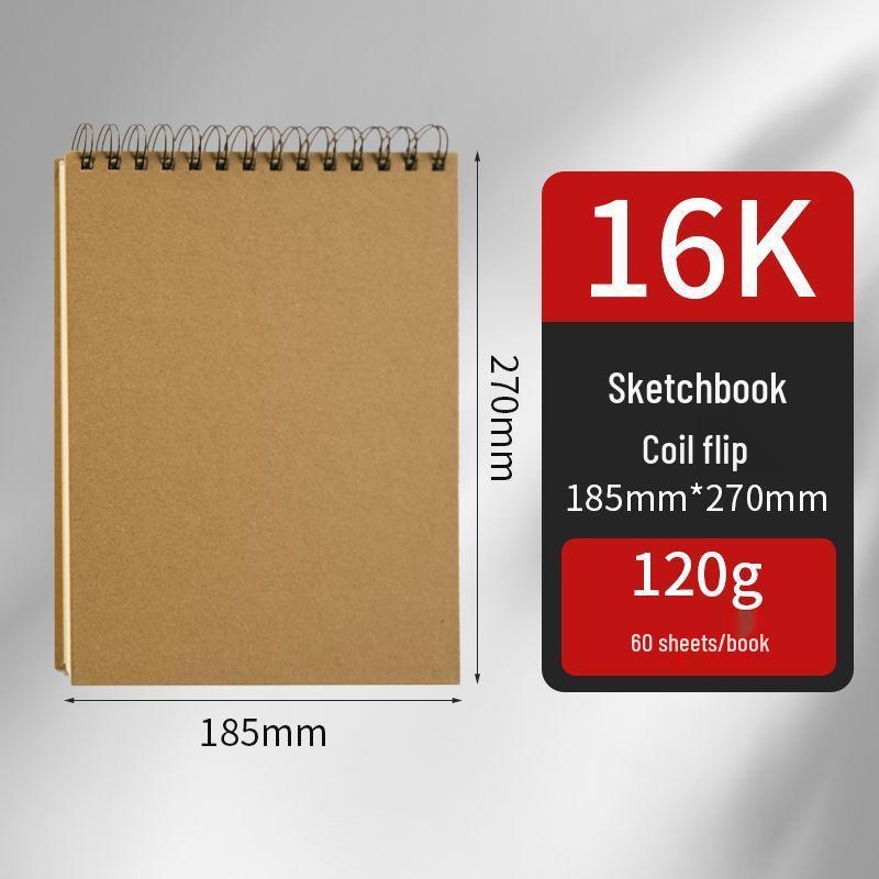 Thickened Sketchbook: 16 Coil-Bound Sheets, 8 Drawing Pages for Kids, Free Shipping