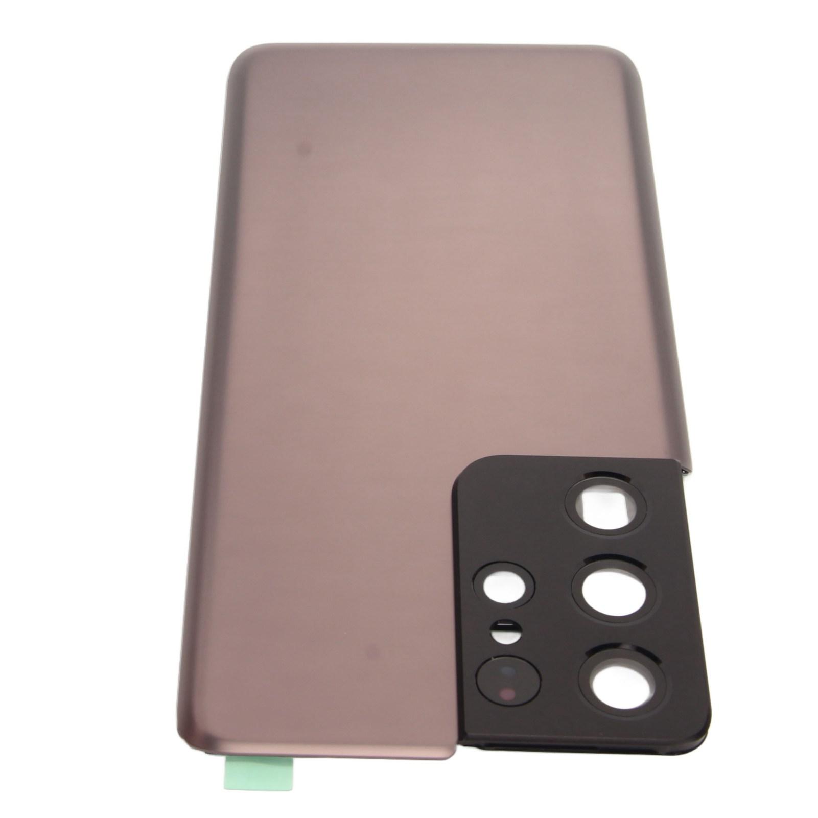 

Back Glass Cover Replacement With Pre Installed Camera Lens and Tape Parts Replacement for Galaxy S21 Ultra Brown коричневий