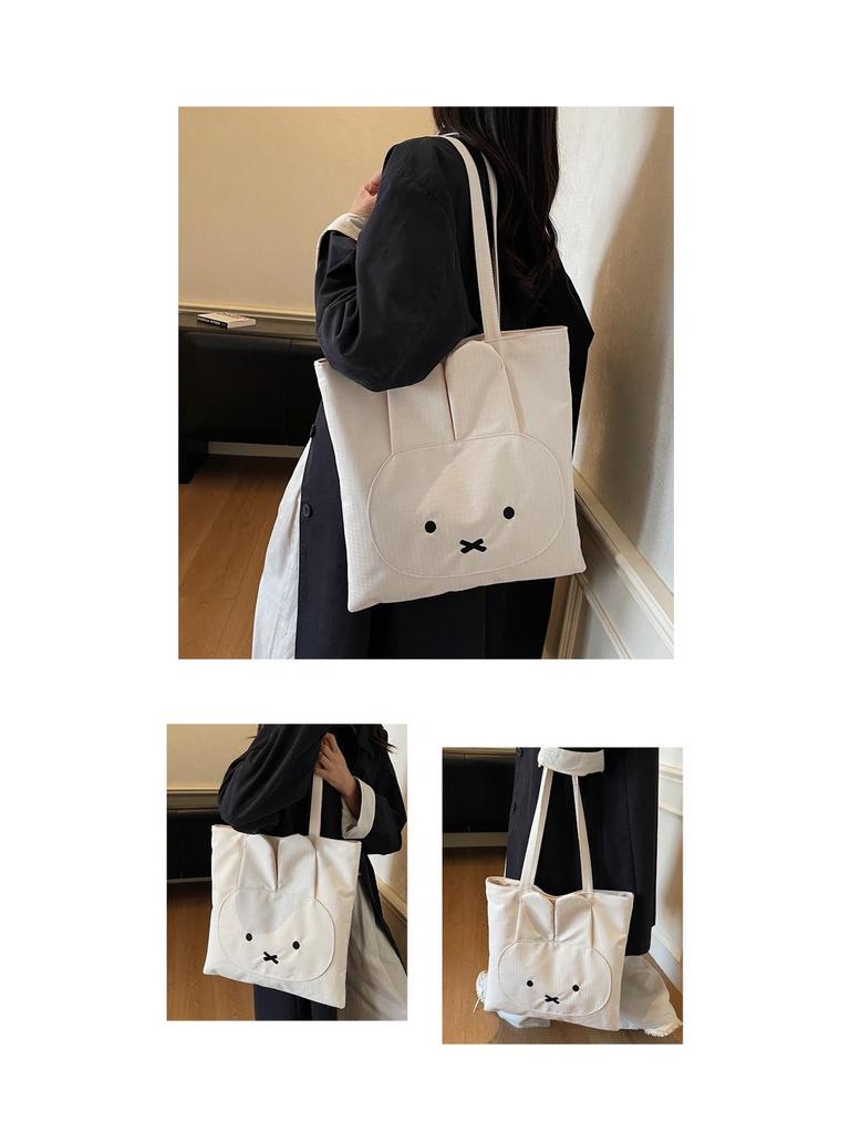 Large Capacity Miffy Tote Bag for Women - Versatile Plaid Commuter, Handbag, Shoulder Bag.