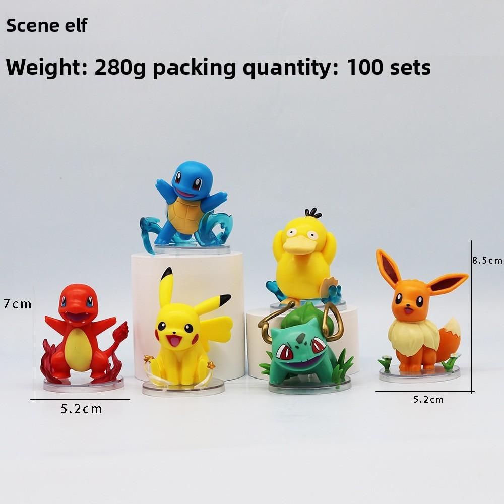 Psyduck Bulbasaur Charmander Squirtle Eevee Model Doll Set Ornament