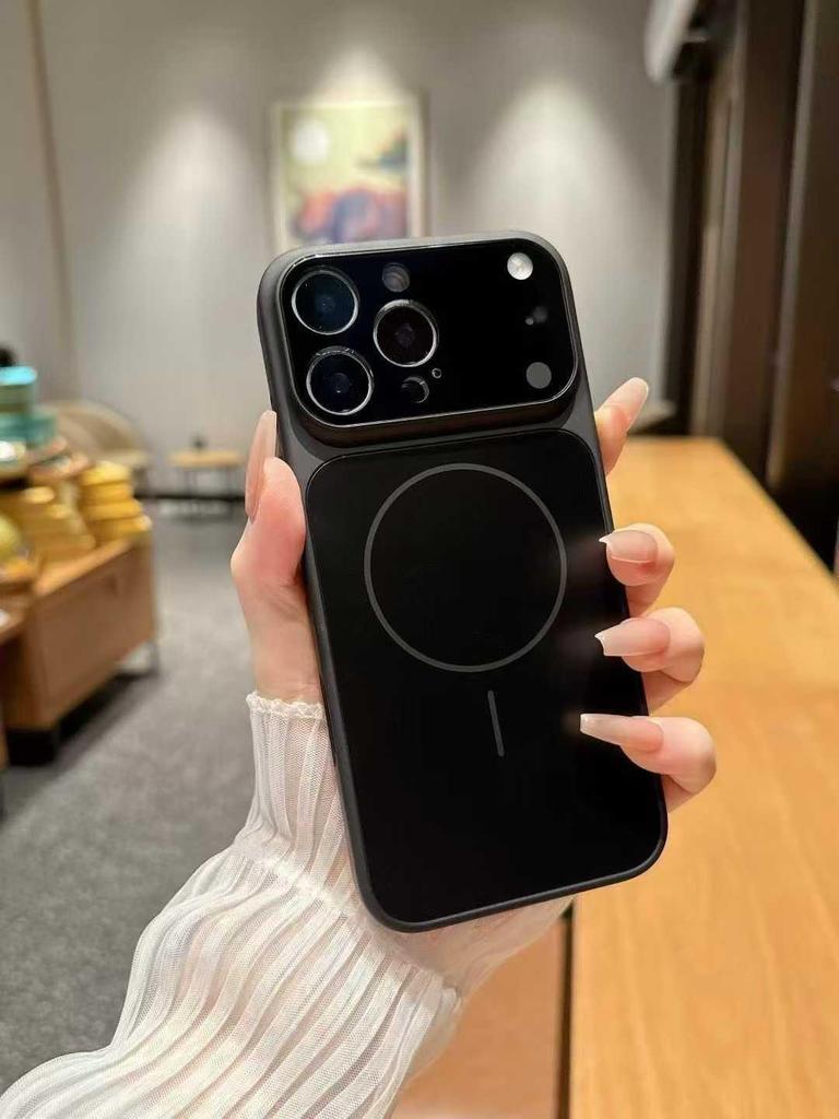 Orange Frosted Magnetic Phone Case for Apple 17 Pro with Lens Protection, Drop-proof & Fine Magnet Design, Compatible with Models 14, 15, 16.