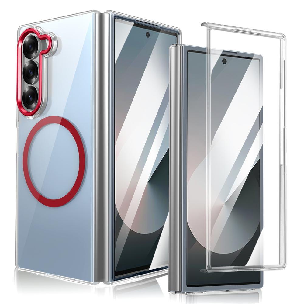 

Highly Transparent PC Magnetic Phone Case For Samsung Z Fold 7 6 4 3 5 5G For Magsafe Wireless Charging Protector Cover For Galaxy Z Fold 3