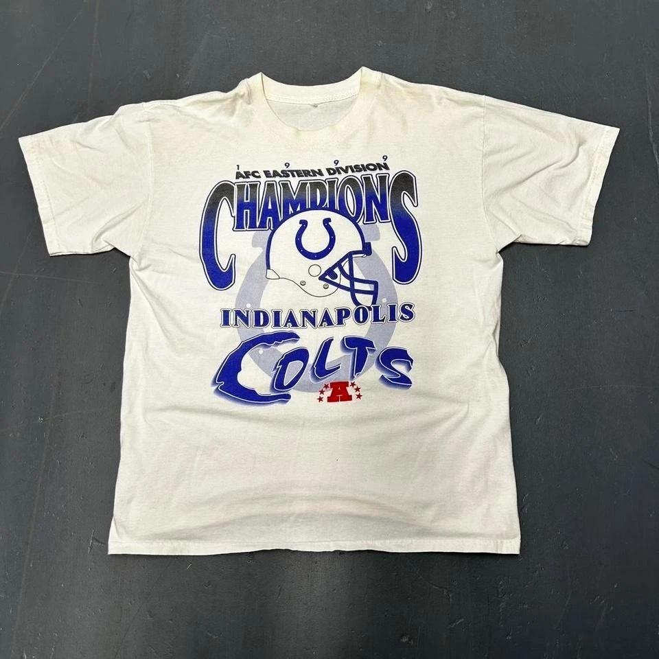 Винтажная футболка 1999 года Indianapolis Colts, чемпионы AFC East, с большим графическим принтом 3XL
