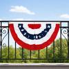 USA Fächerfahne, 4. Juli Amerikanische Flaggen Girlande, Rot Weiß Blau Patriotisches Halbfächer Banner für Unabhängigkeitstag Veranda Garten Außen Innen