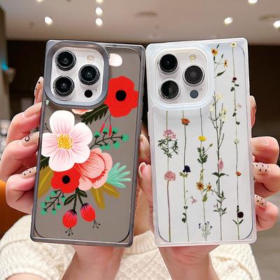 Розкішний прозорий чохол із принтом квітів півонії для iPhone 16 Pro Max 15 Plus 14 Pro 13 12 11 Силіконова протиударна м’яка прозора накладка для телефону з ТПУ