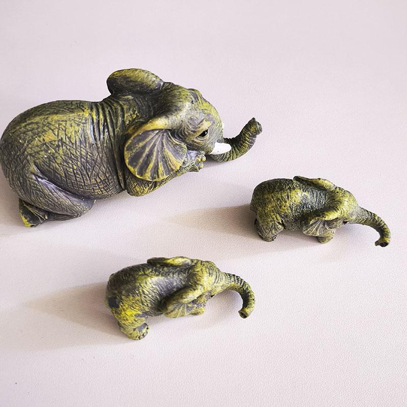 3 In 1 Resin Home Decoration Crafts Elephant Hug Baby Doll Gard Decorative Miniatures & Figurines ,mother & Kids Ornaments