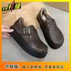 Muffin Thick-soled Velvet Lazy Bag Head Single Shoes In Autumn and Winter 2025 New British Style One-pedal Shoes for Women