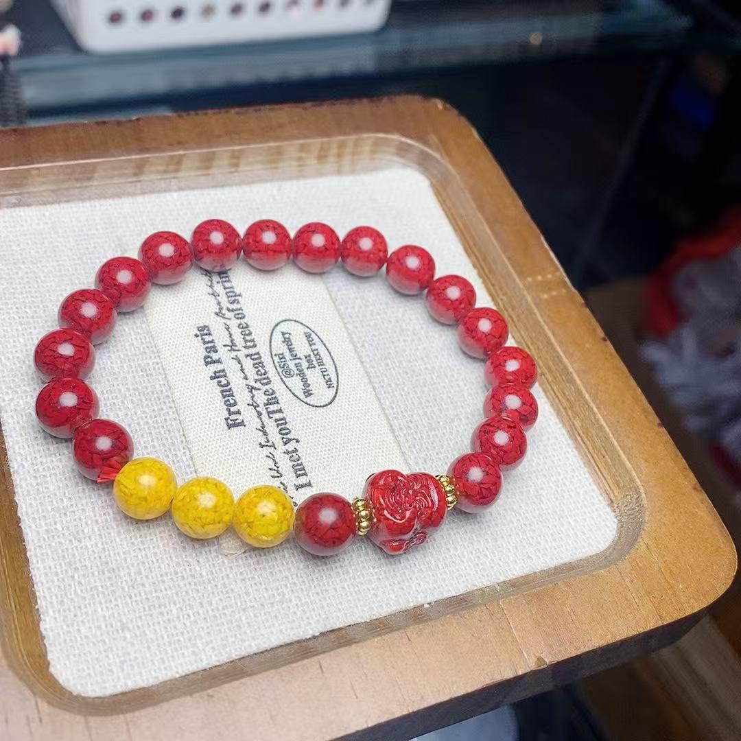 

Medium Crystal Beads & Buddha Head Bracelets: Stylish, Versatile, Unisex Accessories киноварь