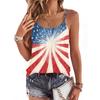 Women’s Casual Sleeveless Spaghetti Strap Ruched Tank Top with Star Print for Summer Loose Fit Fashion Vest Blouse