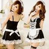 Sexy Maid Servant V-Neck Dress + Headband + Panties 3 Pieces Cosplay Sleepwear