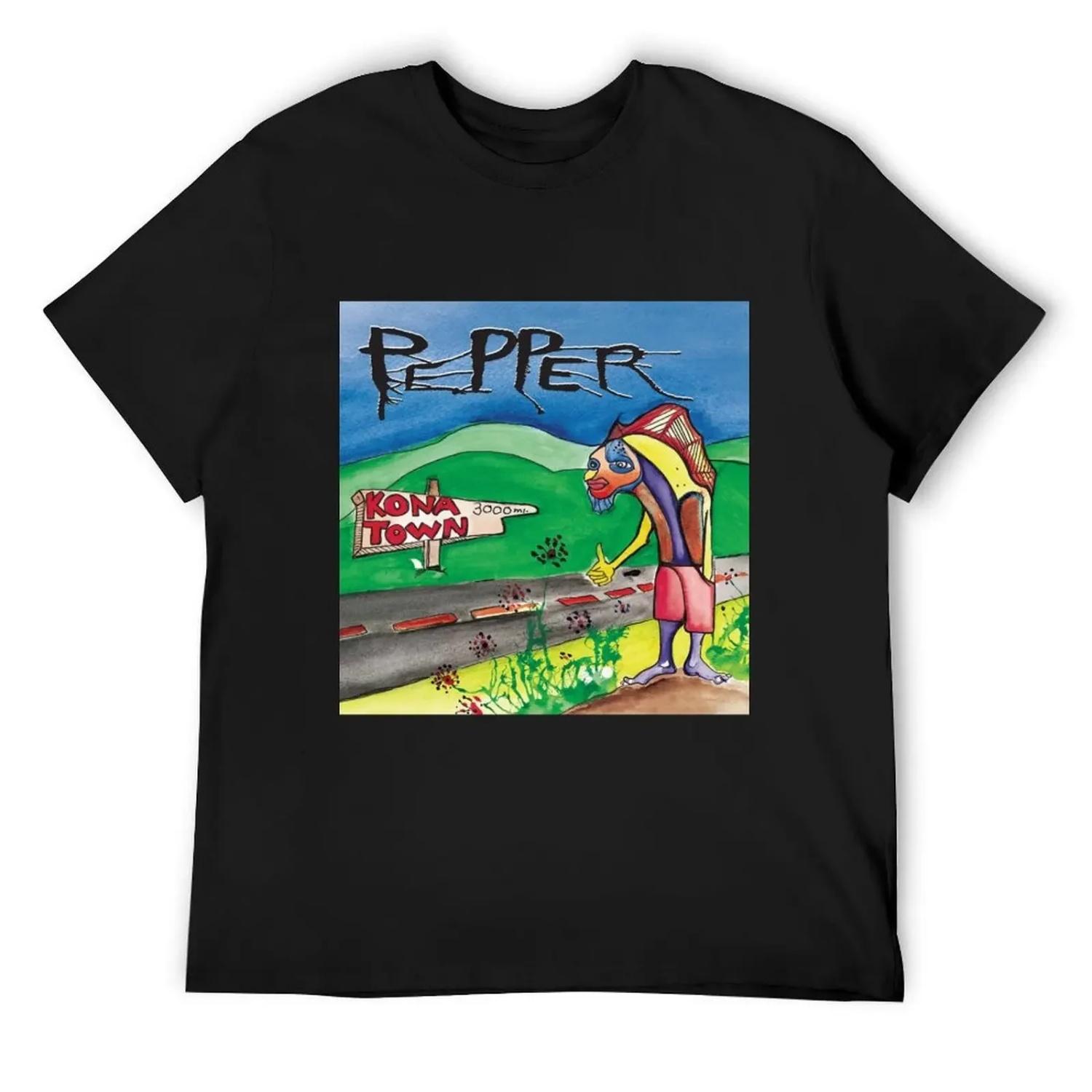 

Pepper kona town T-Shirt Blouse anime tshirt funny shirt cotton custom t shirt black t shirts for men XXXXXL чорний