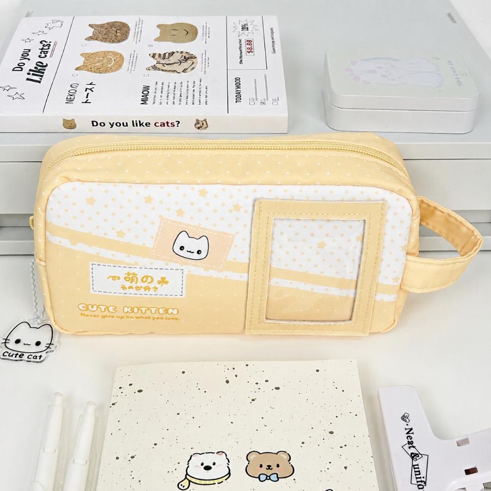 Blue Pencil Case Cute Cat Stationery Bag Kawaii Stationery Pouch  Gift