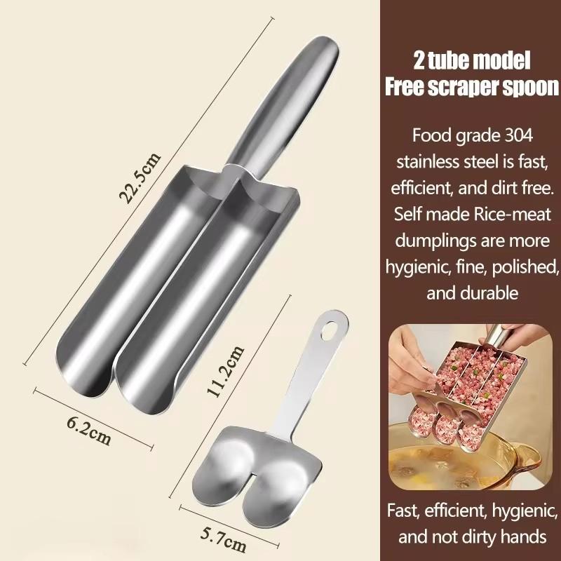 304 Stainless Steel Meatball Scoop Maker Mold for Fish Beef Easy-Release Non-Stick Rice Ball Dumplings Maker DIY Kitchen Tools