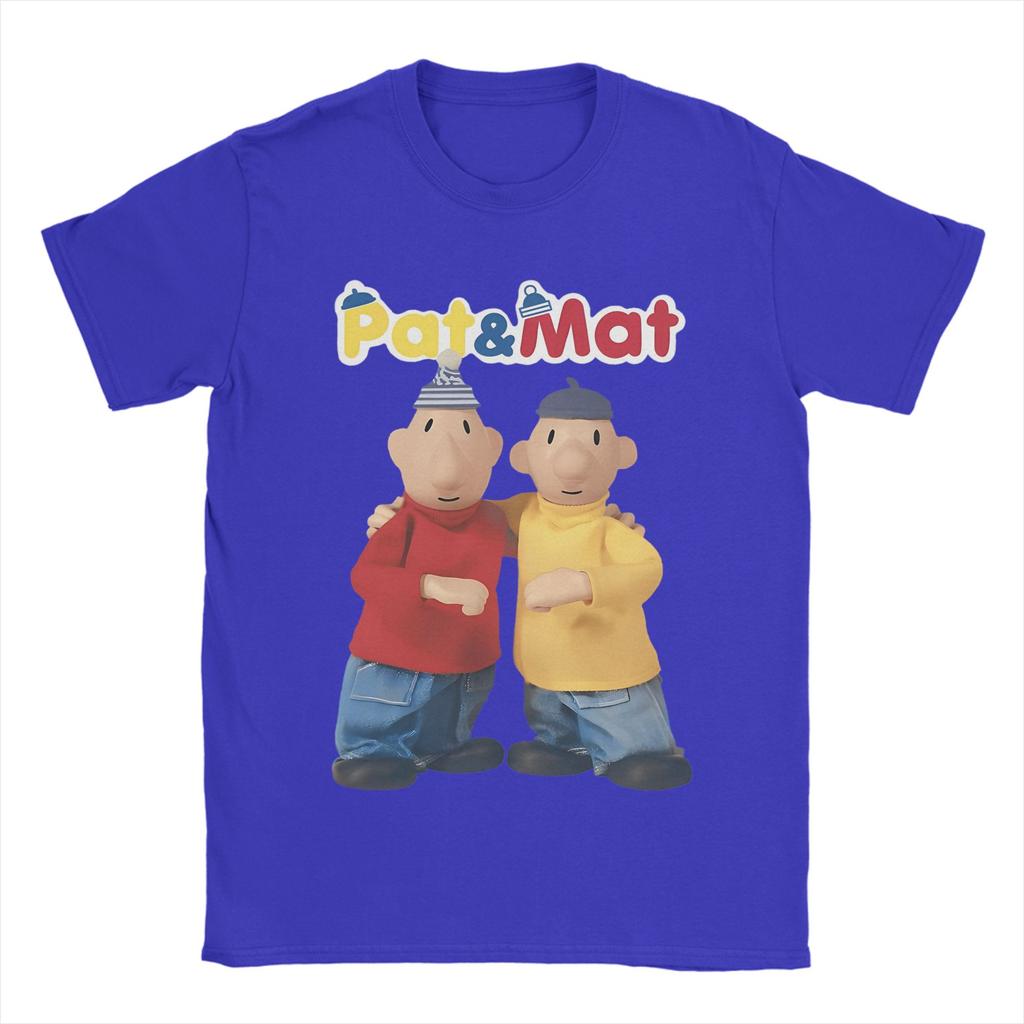 Mens Pat and Mat Czechoslovak Cartoon Anime T Shirt 100 Cotton Tops Humor Short Sleeve Crewneck Tees New Arrival TShirts