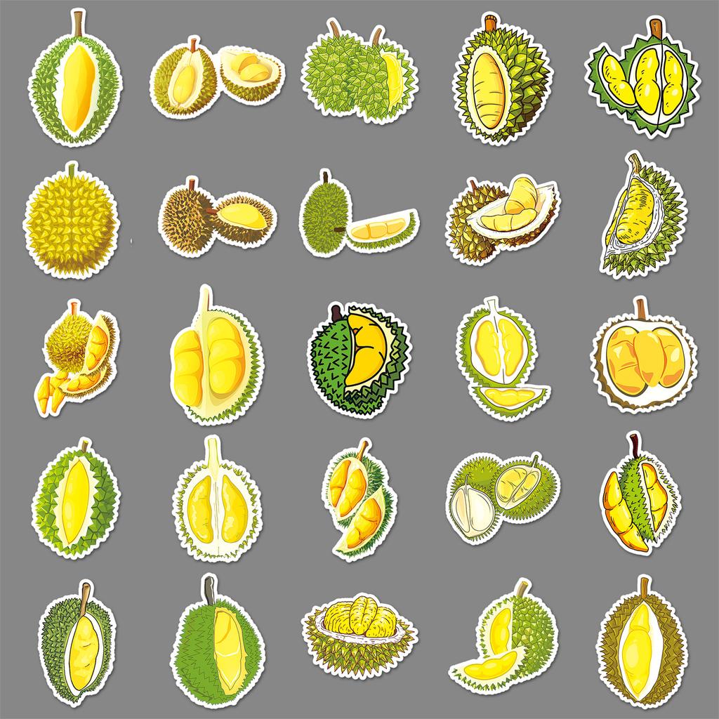 50 Durian Personalisierte Cartoon Frucht Kinder Belohnung Guka Dekorativ Skateboard Koffer Gitarrenaufkleber