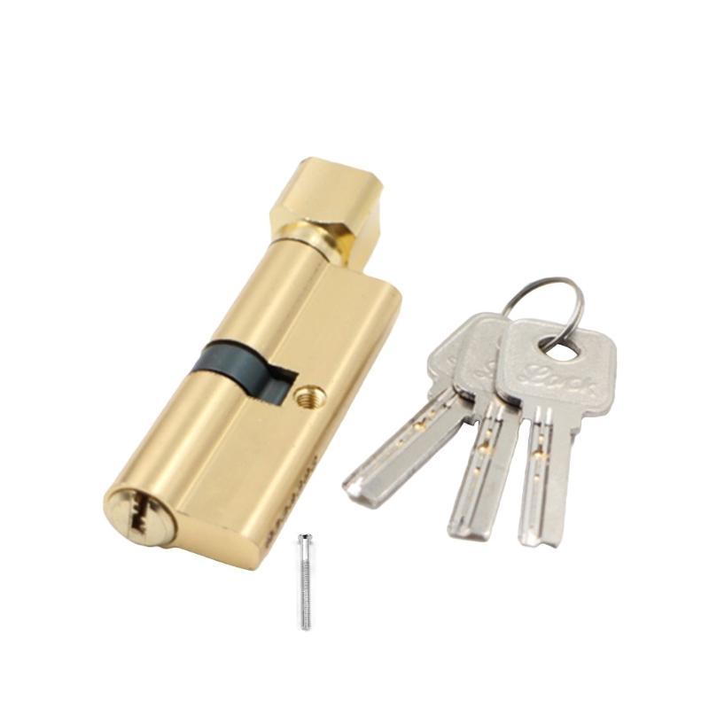 

Anti-Theft Door Lock Cylinder with Keys Single Open Cylinder Interior Security Door Lock for Wooden Doors Rust-Proof золотий