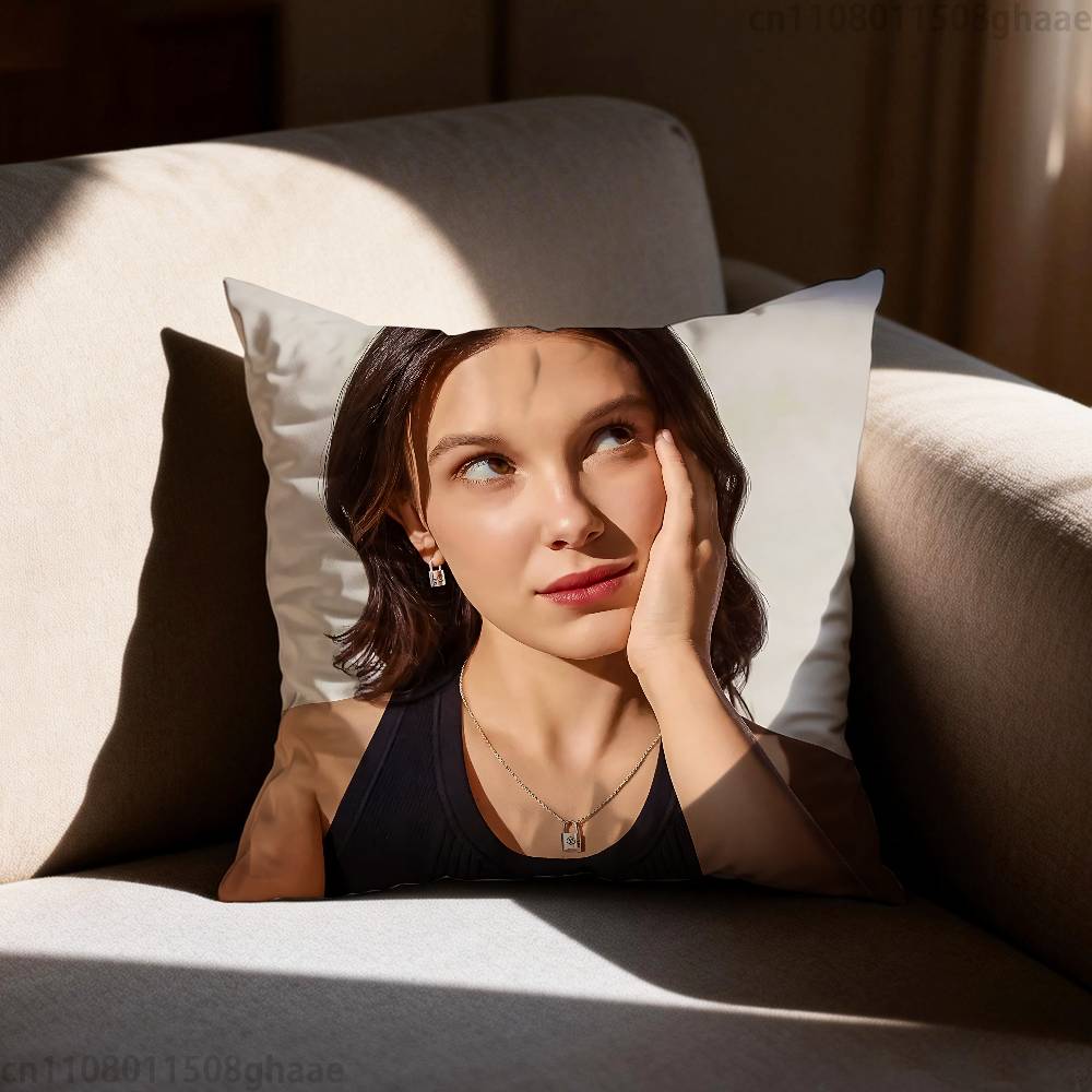 Millie Brown Stranger Kissenbezug Kissenbezug Wohnzimmer Sofakissenbezug Geeignet für Zuhause Schlafzimmer Raumdekoration