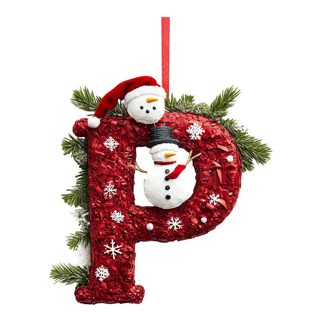 2D 26 Letter  Christmas Ornaments Acrylic Flat Christmas Tree Home Decorations Ornaments