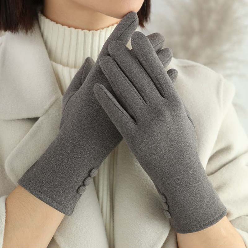 Korean Womens Biking Touchscreen Gloves Autumn Winter Warm Plus Velvet Thickened Outdoor Activity Active Cold Proof Driving Mittens