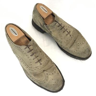 70er-80er Church’s Wildleder Kreppsohle Full Brogue Schuhe 28,5-29,5cm Khaki(GEBRAUCHT)
