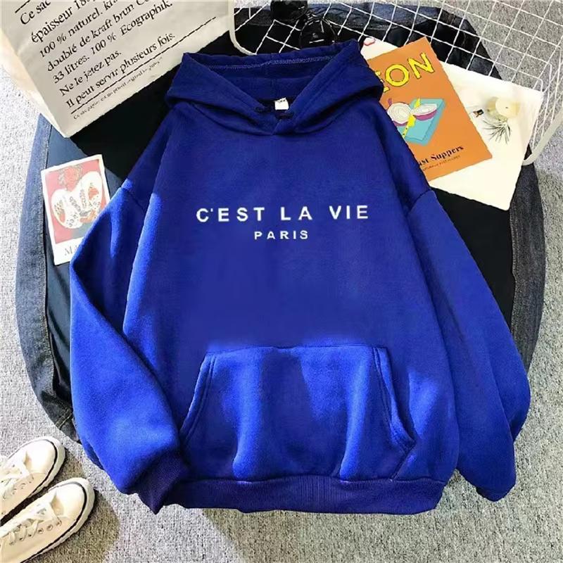 Frauen Casual Druck Lose Hoodies Frühling Langarm Mit Kapuze Sweatshirt Harajuku Einfache Tops Faul Stil Pullover 2023 Streetwear