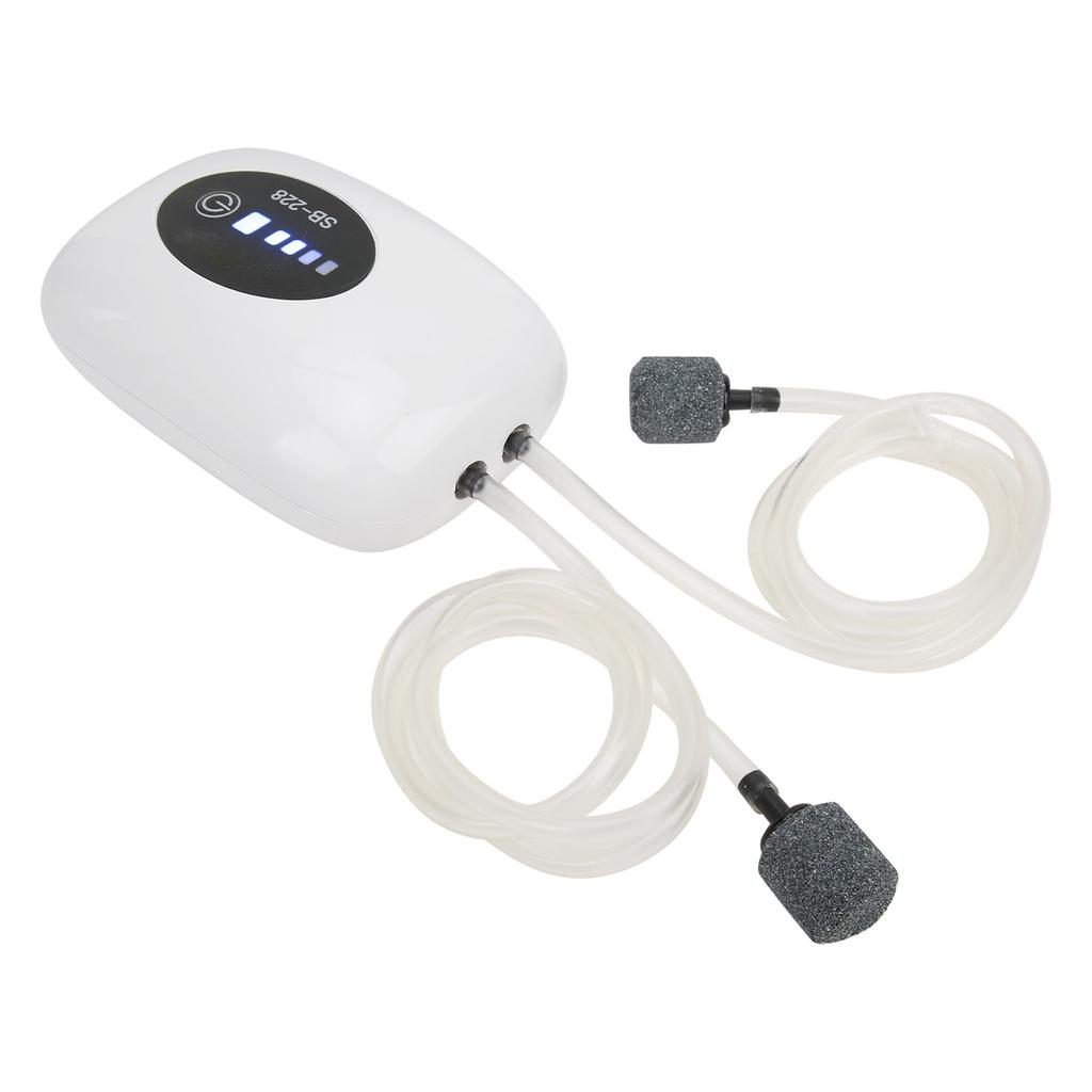 Sauerstoffpumpe mit USB-Kabel Wiederaufladbare Tragbare Leise Luftpumpe für Aquarium Outdoor-AngelnDoppel