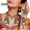Event Makeup Tattoos Temporary Stickers, Fake Body Arm Chest Shoulder with Black Lace Flower Waterproof Pattern, Non-Irritating Art Sticker