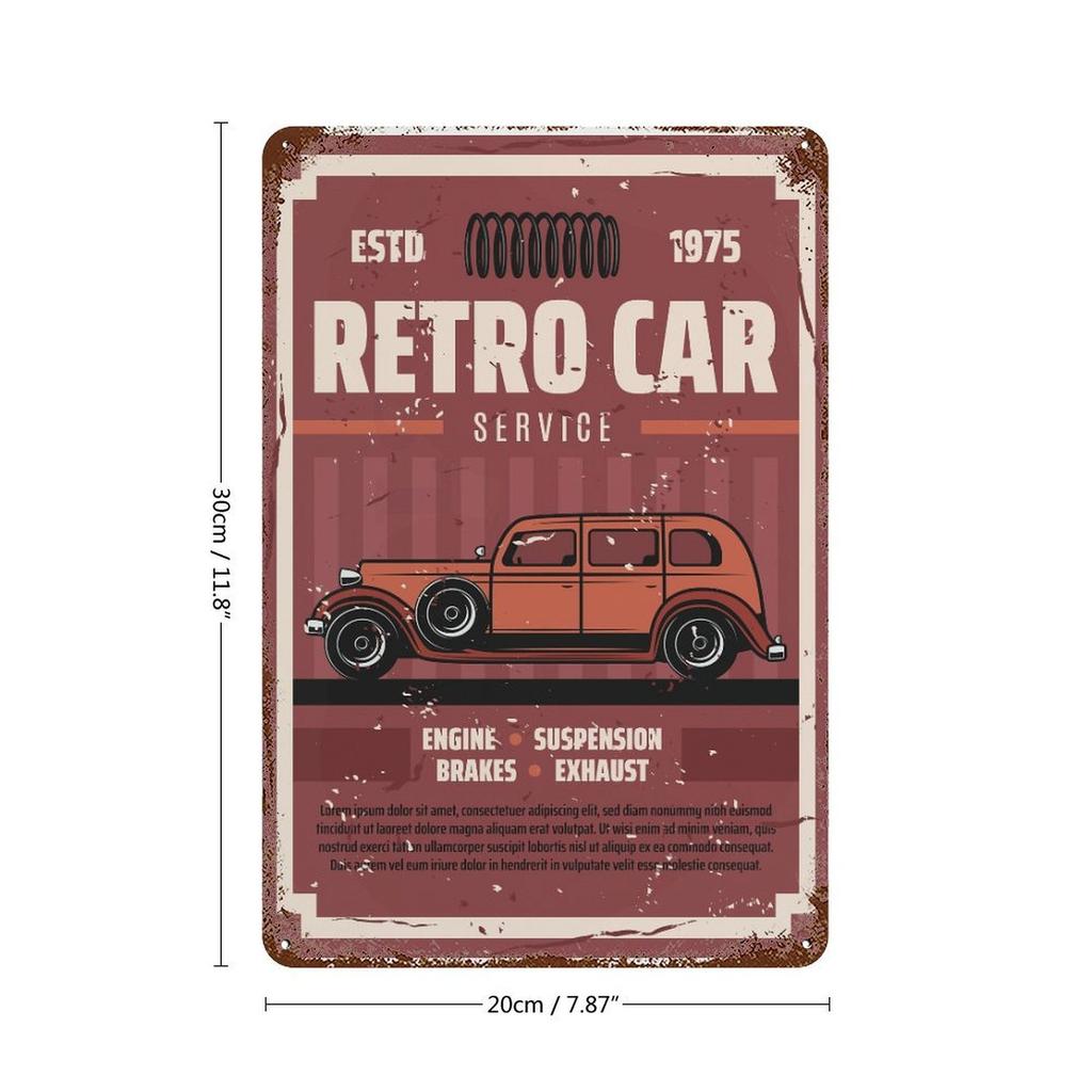 1PC Vertical Rustic Patina Metal Tin Poster, Aged Wall Sign, 20x30cm or 30x40cm, Vintage Decorative Plate for Cafe Bar Garage Office or Home Decor