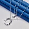 925 Sterling Silver 16-30 Inch Simple Round Pendant Necklace, Women's Accessories, Fashionable Gifts, Wedding Jewelry