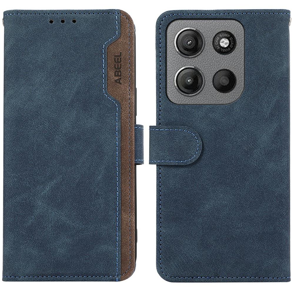 

ABEEL For Motorola Moto G15 4G/G05 4G Case Color Splicing Leather Flip Phone Cover RFID Blocking Blue