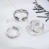 Retro Temperament Hollow Ring 3-piece Letter Pattern Ring Punk Style Ring Female Simple Fashion Ring