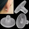 100 Pieces Soft Clear Earring Backings Silicone Rubber Safety Back Pads Backstops Replacement for Earring Studs Hoop DIY