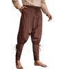 Men Pirate Pants Renaissances Ankle Band Pant Medieval Vikinges Navigator Pants Halloween Costume Cosplay with Drawstring