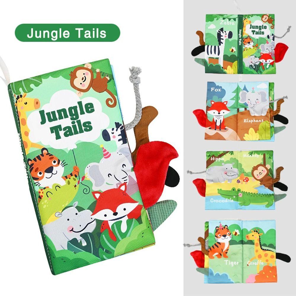 3D Animal Tail Cloth Book Washable Cloth Book Toys Creative Crispy Cloth Book  0-36 Months