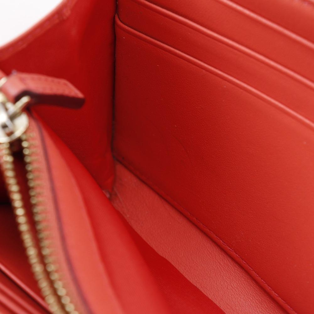 MCM Patricia Kette Brieftasche Colorblock Vicetos Braun / Rosa Leder/PVC Damen Gebraucht