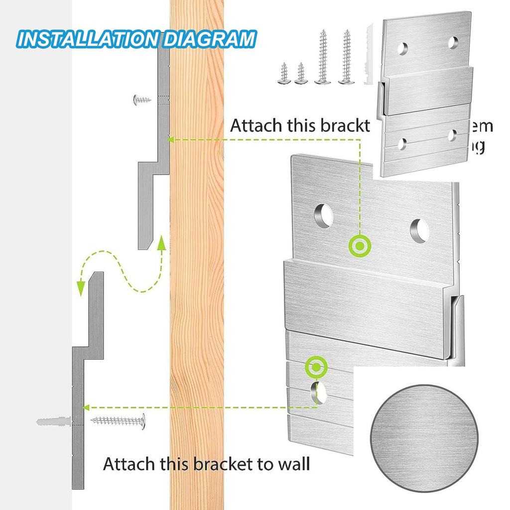 Závěsný systém French Cleat s hliníkovými držáky pro domácí organizaci, 8 párů pro bezpečnou montáž umění a zrcadel