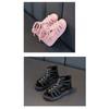 Stylish soft-soled peep-toe princess sandals for girls, suitable for kids of middle and older ages