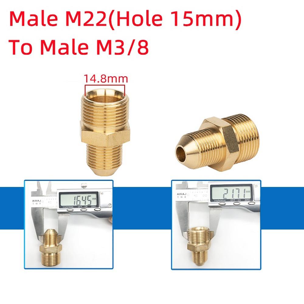 1 Pezzo 3/8" 1/4" M14 M18 M22 Filetto Connettore Tubo Giunti di Transizione per Idropulitrice Torcia