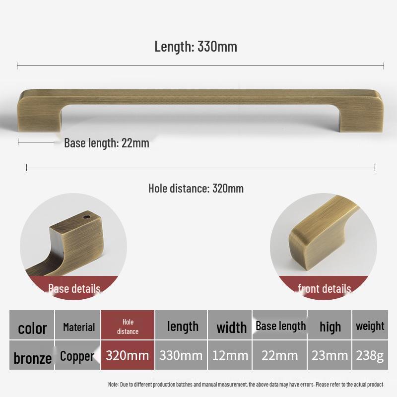 Bronze Messing Zuggriff: Neuer Schrank, Kleiderschrank & Schublade im chinesischen Stil, Retro-Türgriff