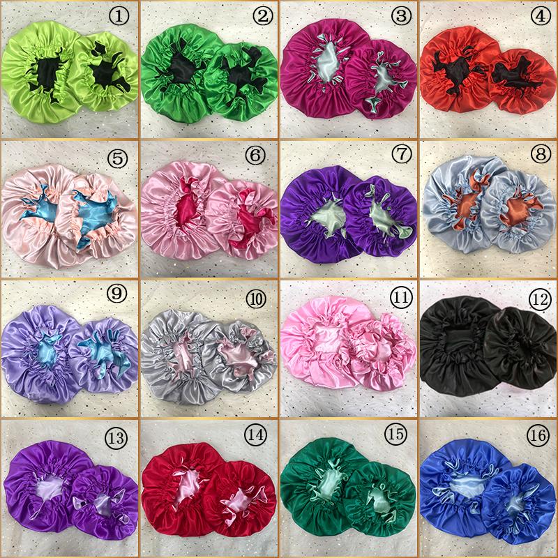 Factory Selling Reversible Silk Bonnets and Satin Hair Wraps Sleep Satin Hair Bonnets With Logo