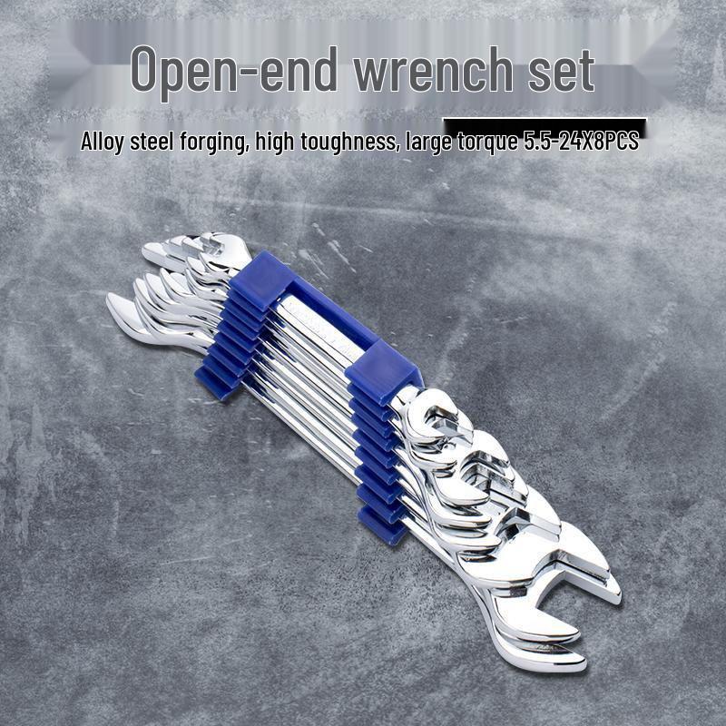 8-częściowy zestaw kluczy płasko-oczkowych dwustronnych (12-14, 17-19, 8-10, 22-24) z pudełkiem