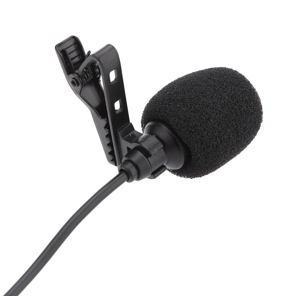 Lavalier Clip Metal Mono Microphone 3.5mm with Collar Clip for Lound Spker Computer PC Laptop