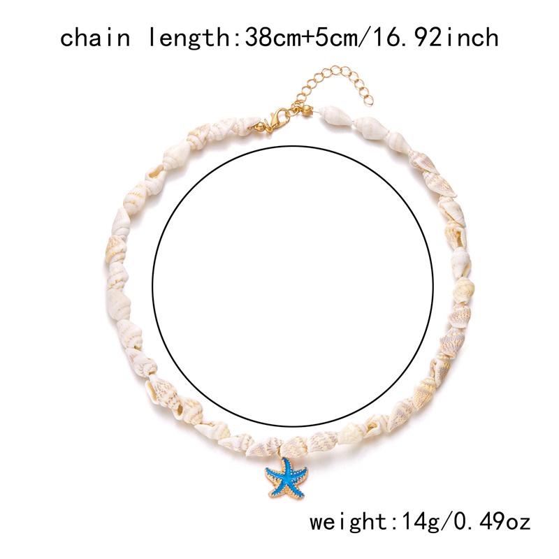 Collier pendentif étoile de mer coquillage style plage d'été pour femmes Choker fait main perles coquillage conque Bijoux fête Bohème