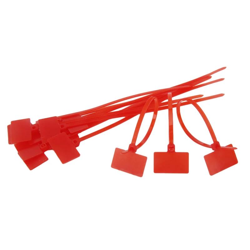 100pcs Easy Mark 4*150mm Nylon Cable Ties Tag Labels Plastic Loop Ties Markers Cable Tag Self-locking Zip Ties