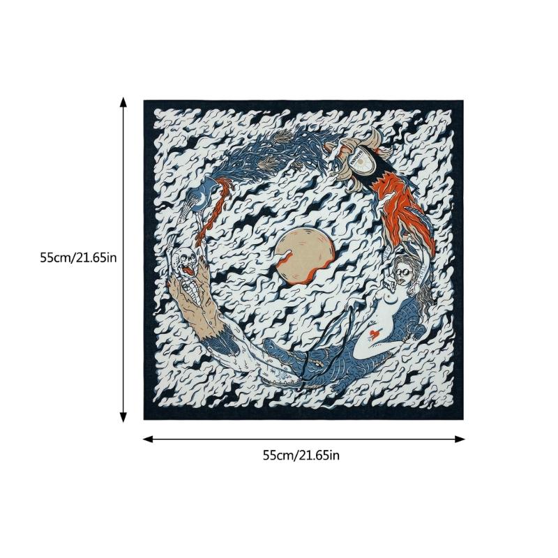 Skull Pattern Digital Print Headscarf for Street Dance Halloween Head Covering Outdoor Activity Hiking Cycling Headscarf