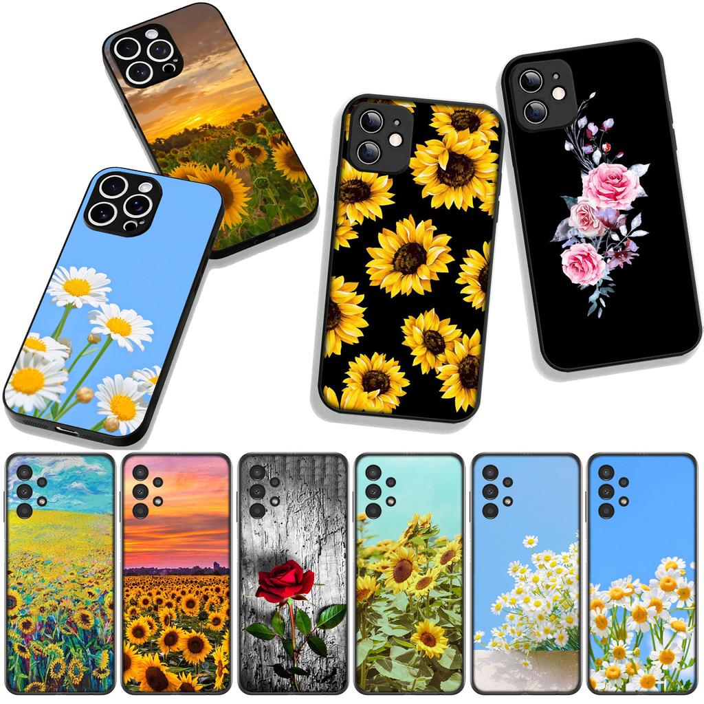 Daisy Sunflower Rose Flower Peony Red for Samsung Galaxy A36 A17 A26 A07 A35 A54 A53 A13 A33 A34 S8 S9 S20 S21 FE S10 Plus Case