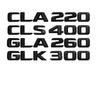 Matt Black Trunk Rear 3D Letters Number Emblems Badges for Mercedes Benz AMG A B C E G S CL SL R CLK ML GLE GLK Class MU8